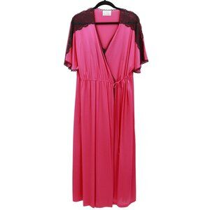 Becky Sharpe Robe Nightgown Set Womens L Pink Boudoir-Inspired Romantic Vintage